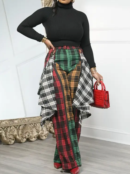 Layers Plaid Pants