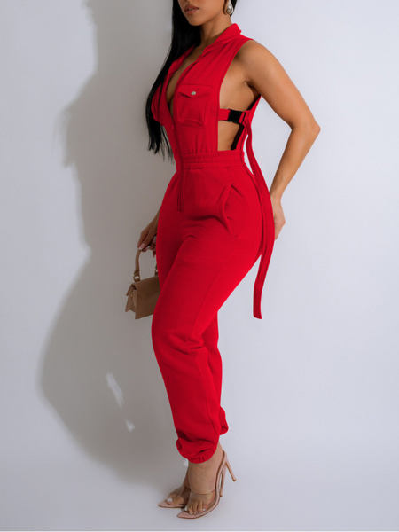 Morchique  Zip-Front Sleeveless Jumpsuit