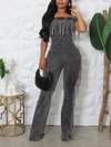Solid Fringed Jumpsuit