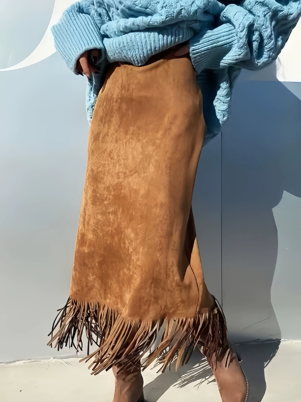 Fringe Pencil Skirt