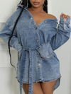 Denim Tied Shirt Dress