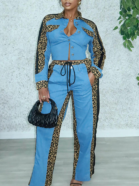 Leopard Combo Pants Set