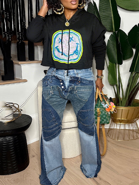 Patch Print Jeans