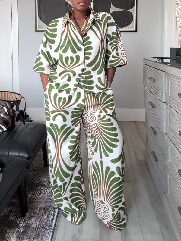 Printed Shirt & Pants Set