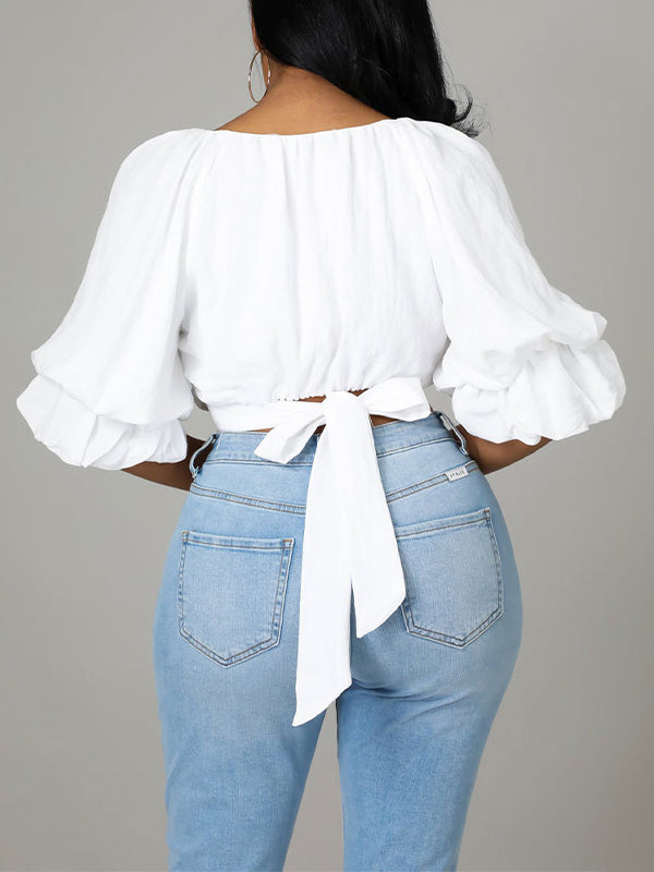 V-Neck Tied-Back Shirt