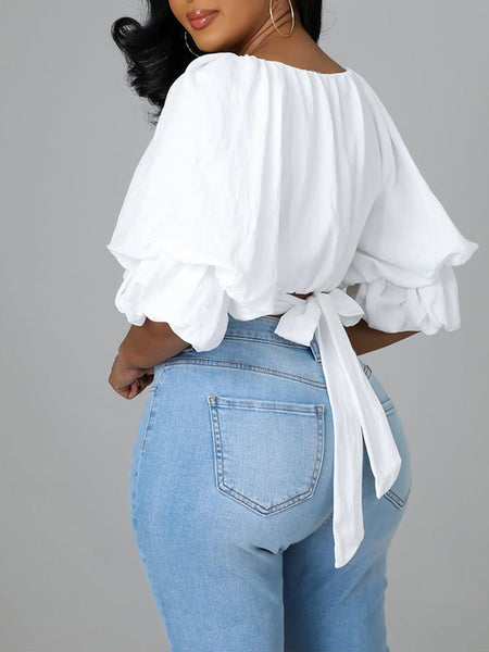 V-Neck Tied-Back Shirt