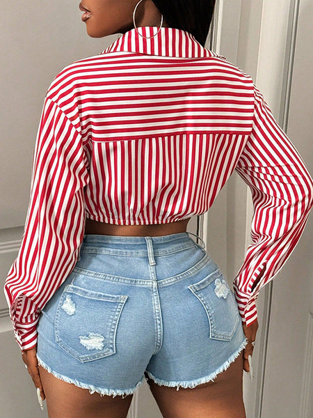 Stripe Cropped Shirt