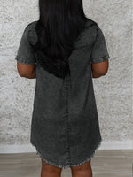 Button-Front Denim Dress