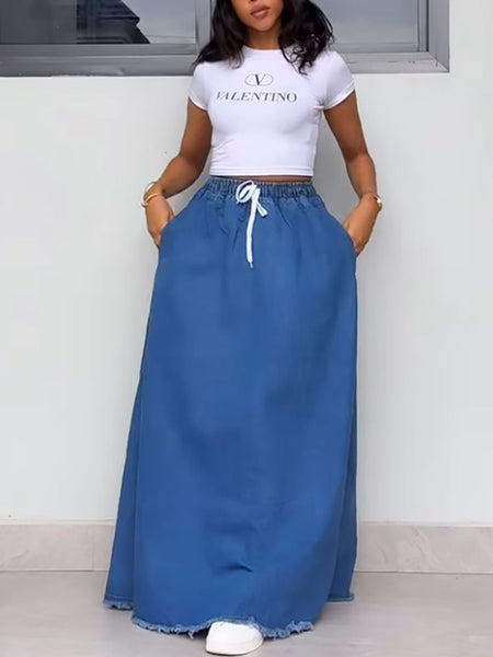 Denim Full Skirt