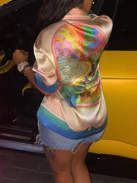 Printed Satin Shirt