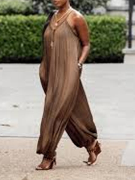 Ruched Wide-Leg Cami Jumpsuit