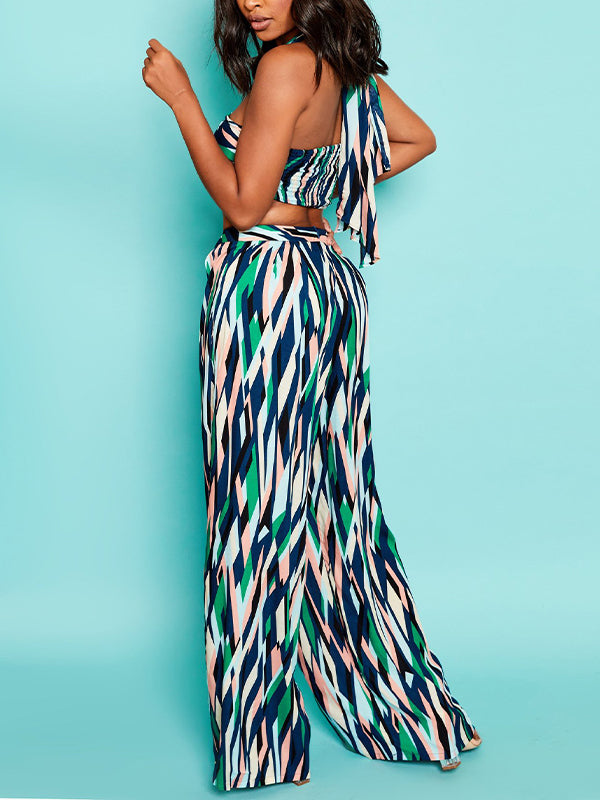 Printed Bandeau Top & Pants Set