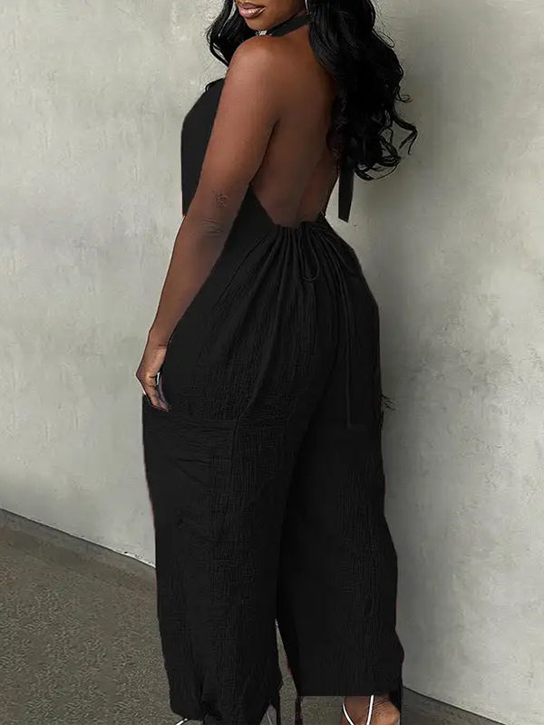 Halter Cargo Jumpsuit