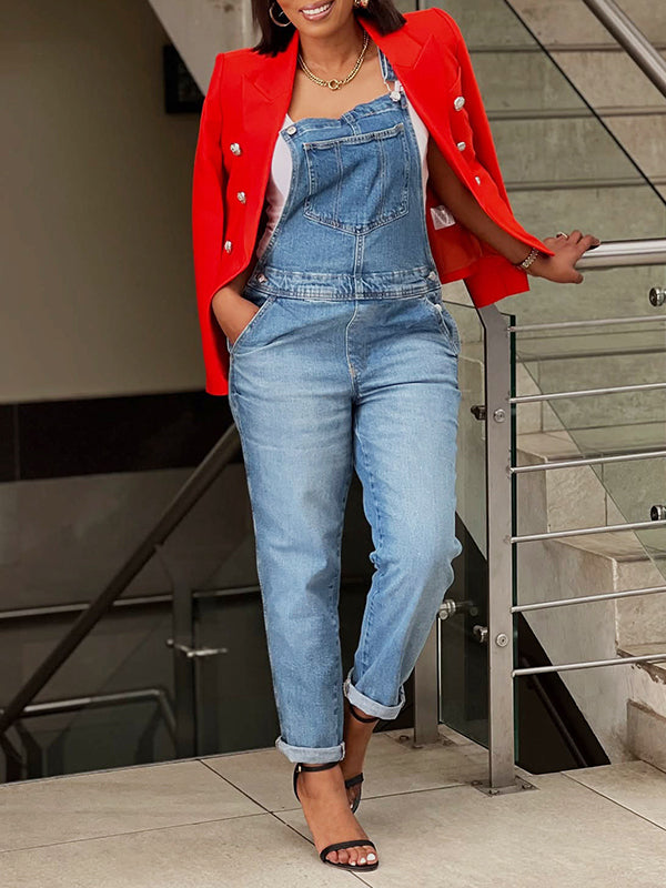 Sleeveless Denim Jumpsuit
