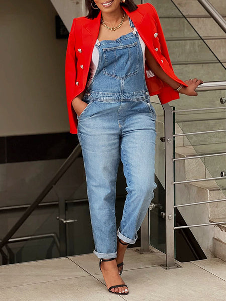 Sleeveless Denim Jumpsuit