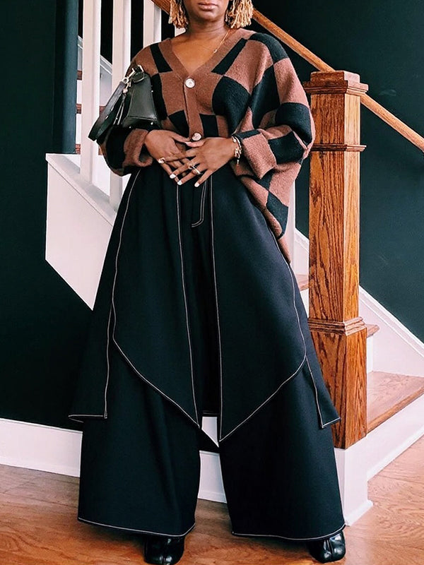 Overlap Wide-Leg Pants