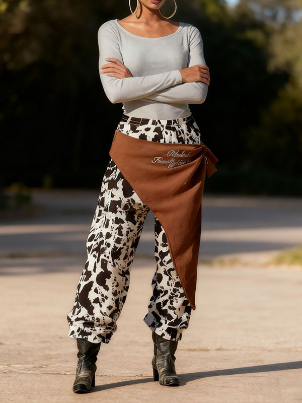 Cow Print Pants