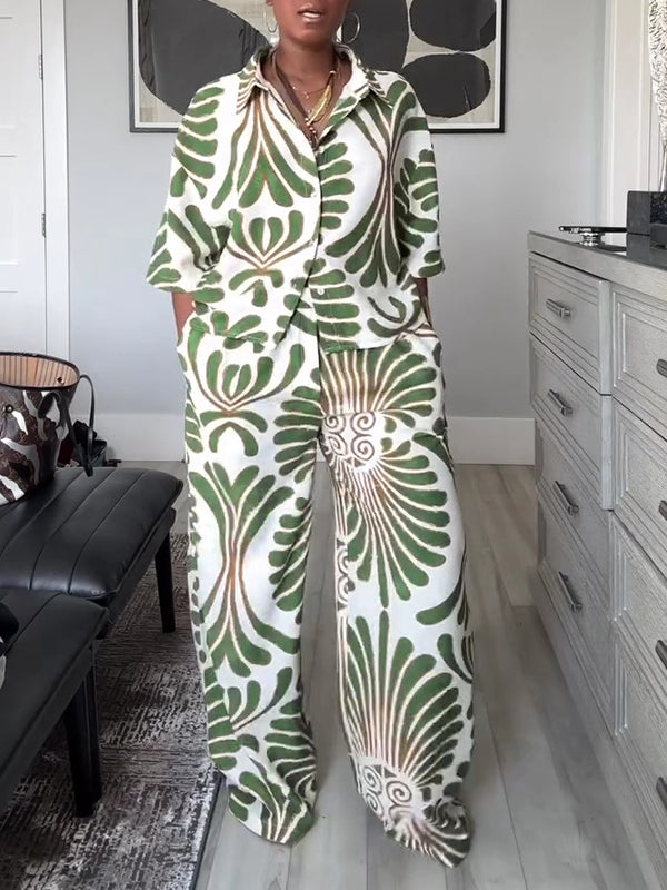 Printed Shirt & Pants Set