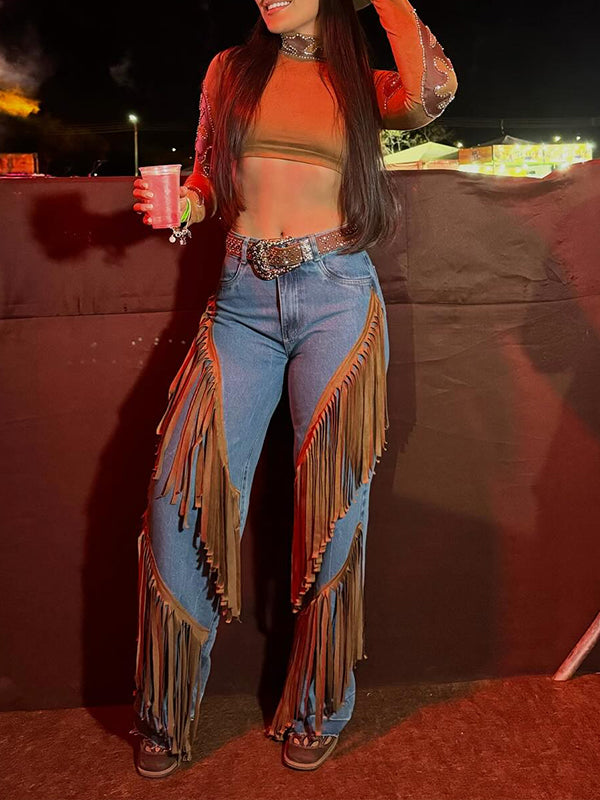 Fringe Combo Pants