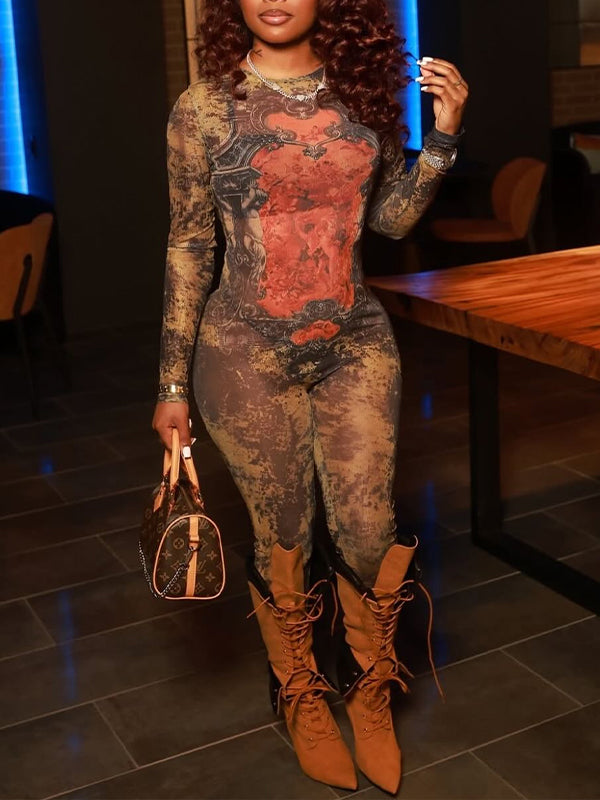 Printed Skinny Jumpsuit