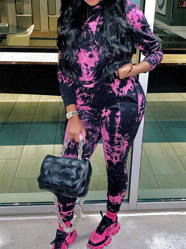 Printed Hoodie & Pants Set