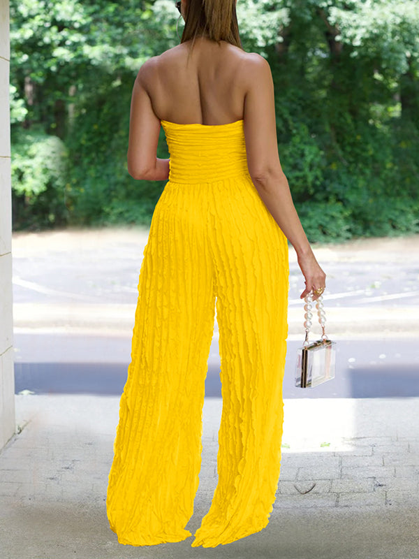 Morchique Strapless Ruched Jumpsuit