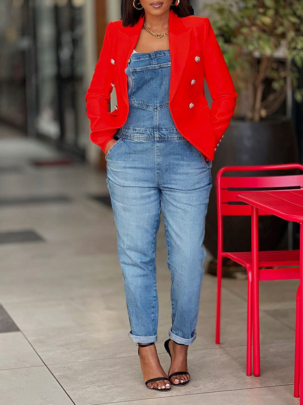 Sleeveless Denim Jumpsuit
