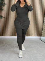 Ribbed V-Neck Top & Pants Set
