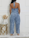 Denim Halter Jumpsuit