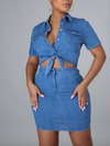 Morchique Denim Cut-out Dress