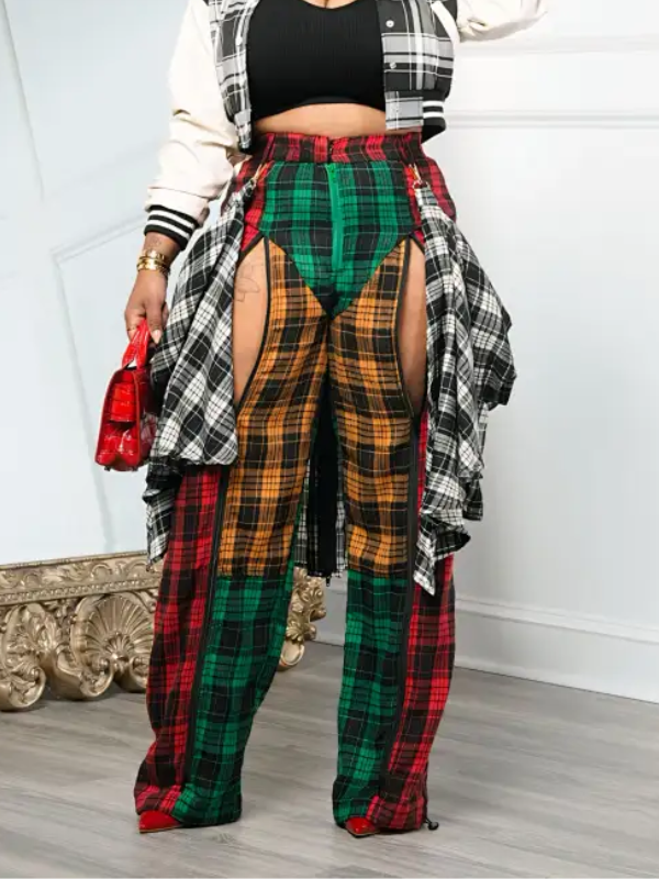 Layers Plaid Pants