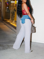 Denim Combo Pants
