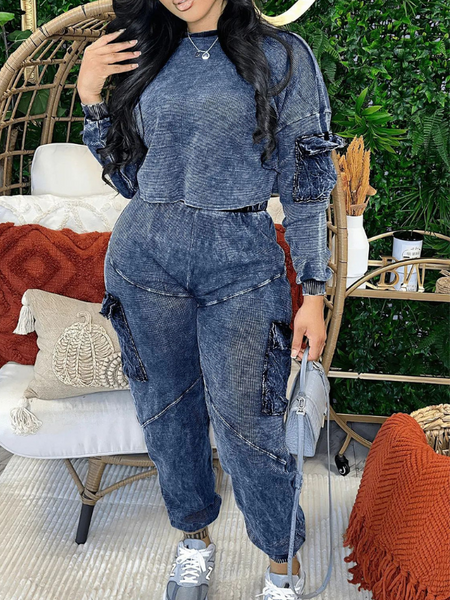 Morchique Solid Patchwork Cargo 2PC Set