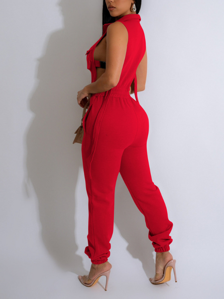 Morchique  Zip-Front Sleeveless Jumpsuit