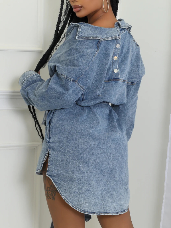 Denim Tied Shirt Dress