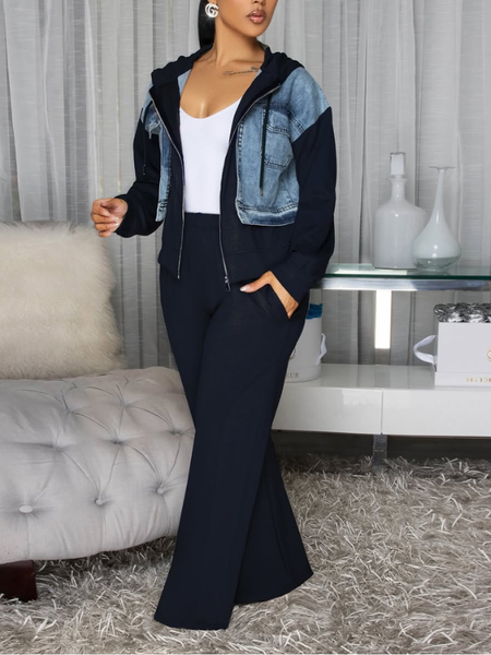 Denim Combo Jacket & Pants Set