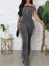 Solid Fringed Jumpsuit