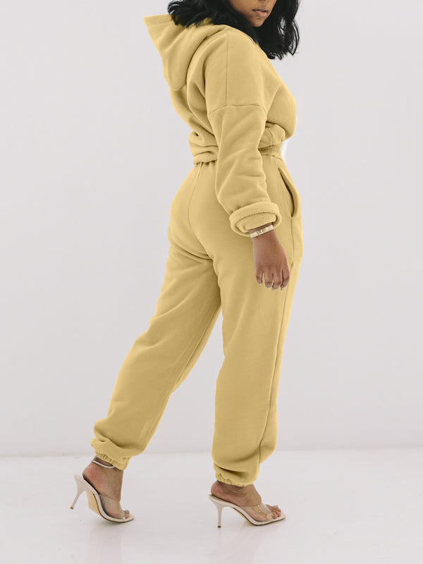 Morchique Solid Hoodie & Pants Set