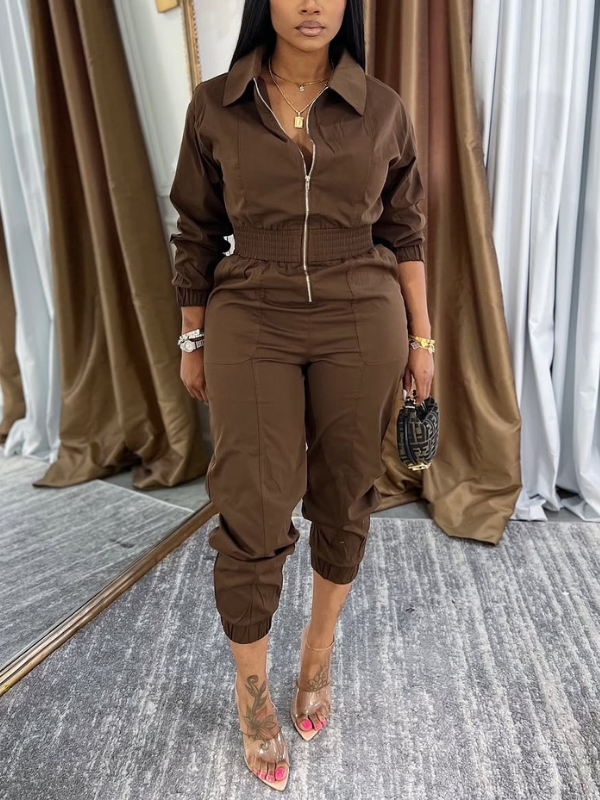 Morchique Zip-Front Cargo Jumpsuit