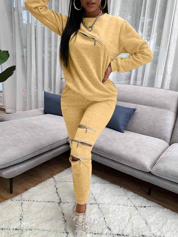 Morchique Zip Sweatshirt & Jogger Pants Set
