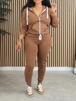 Zip-Front Hoodie & Jogger Pants Set