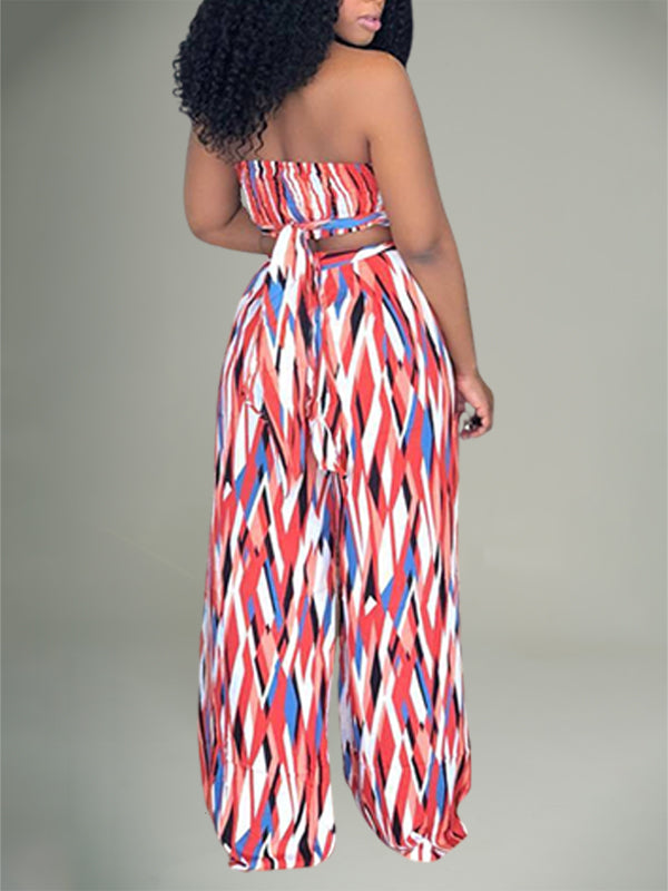 Printed Bandeau Top & Pants Set