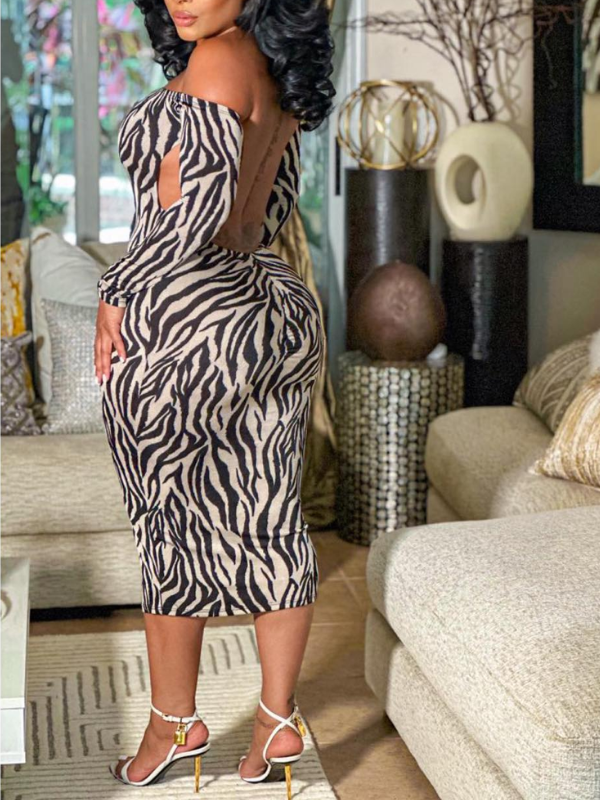 Morchique Printed Open-Back Dress