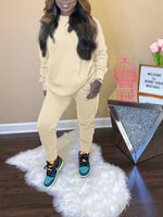 Solid Sweatshirt & Jogger Pants Set