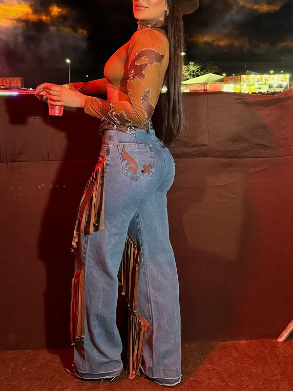 Fringe Combo Pants