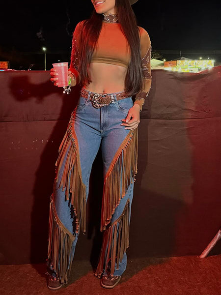 Fringe Combo Pants