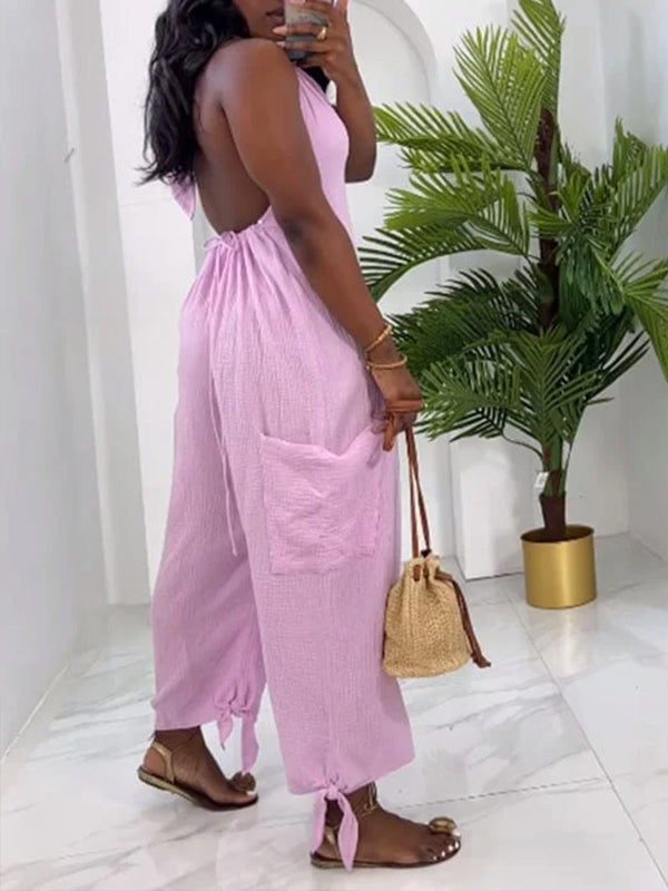 Halter Cargo Jumpsuit