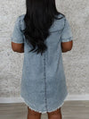 Button-Front Denim Dress