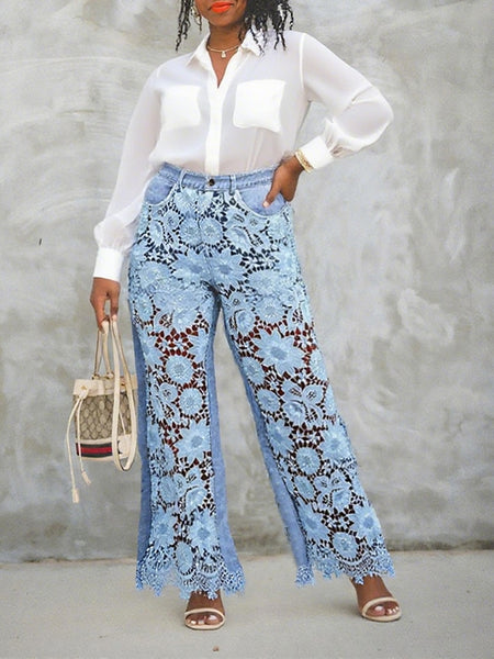 Lace Combo Jeans