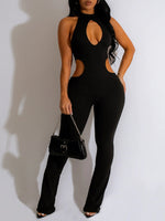 Solid Cutout Sleeveless Jumpsuit